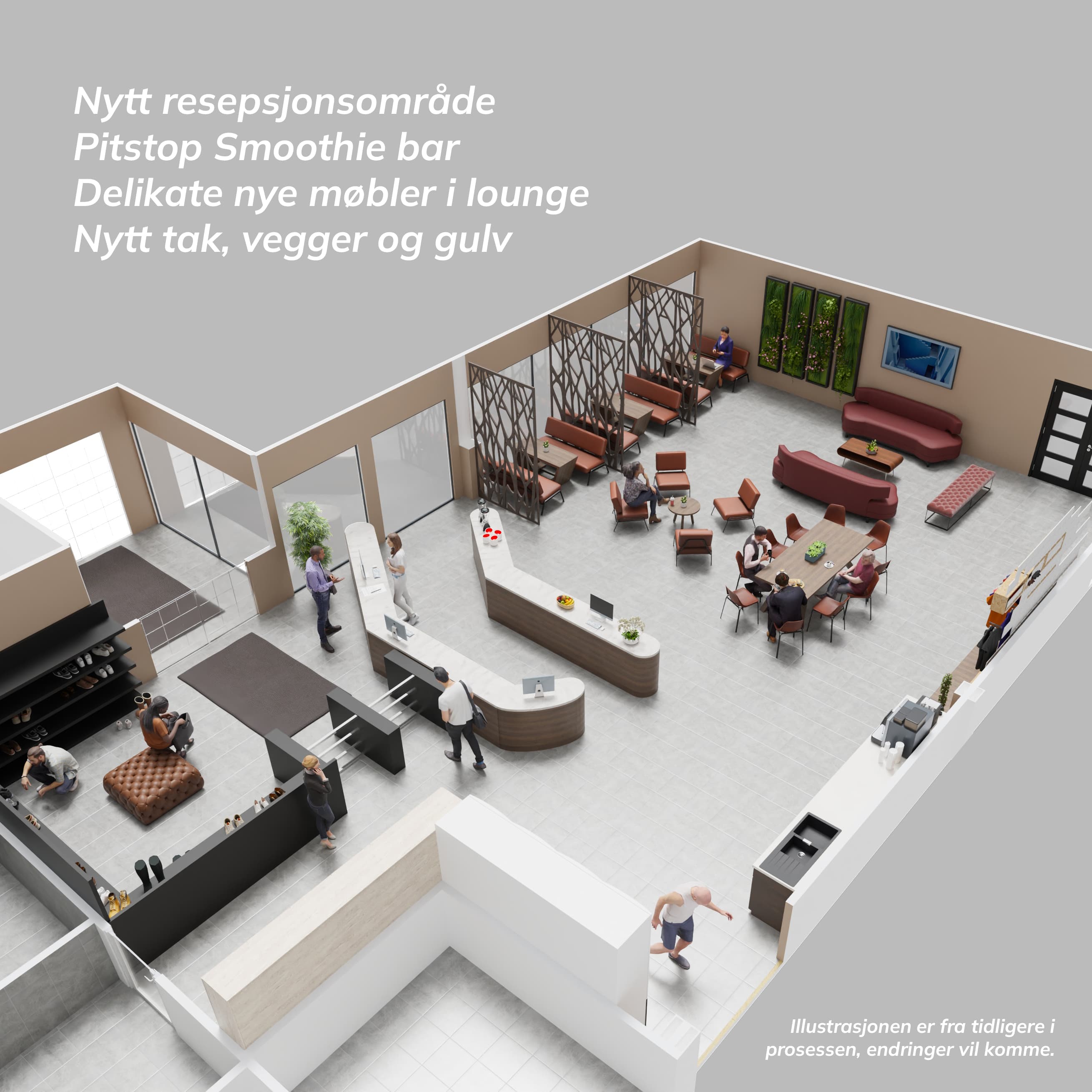 Resepsjon og lounge blir helt ny!