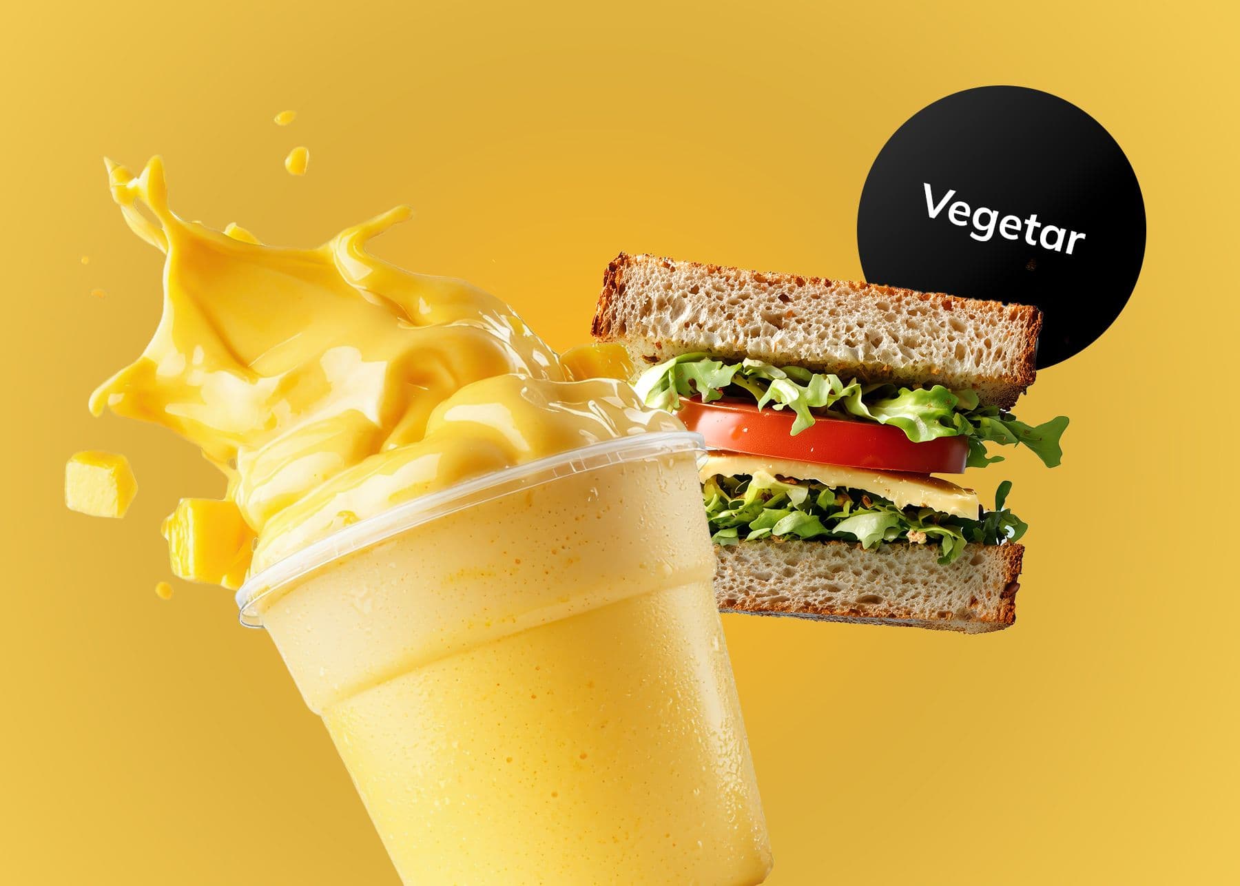Mango Mood + Sandwich Vegetar